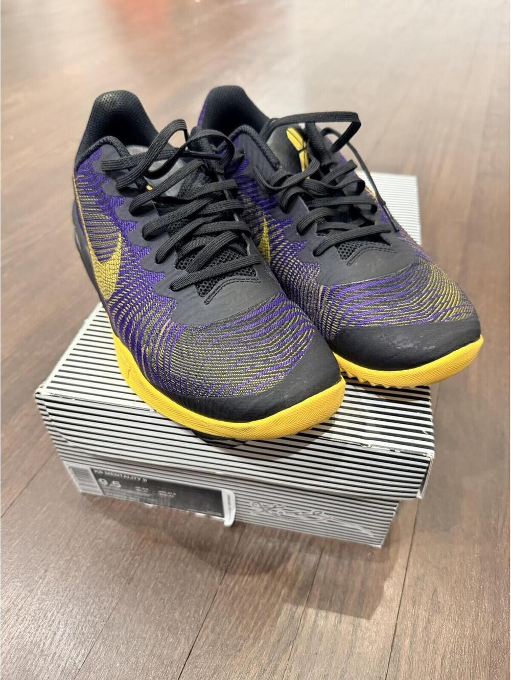 Nike Kobe KB Mentality 2 Fierce Purple Yellow Size 9.5 Lightly Used See Pics 🔥